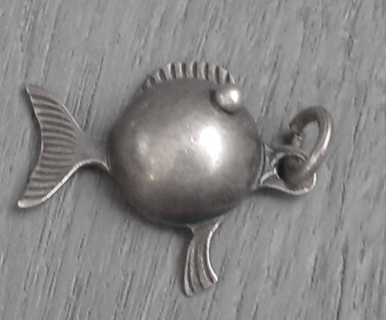 Vintage Sterling Silver Fish Charm or Pendant