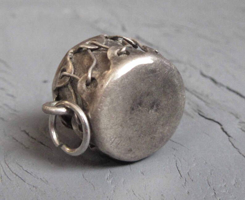 Music Charm for Charm Bracelets 1940s Sterling Silver Drum Charm Vintage Sterling Silver Drum Charm Southwest Drum