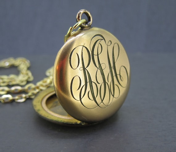 Monogram clearance locket necklace