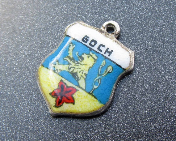 Deutschland Souvenir Ship Coat of Arms Enamel Shield Charm Sterling Silver 935 Silver Charm Bremerhaven Germany Charm