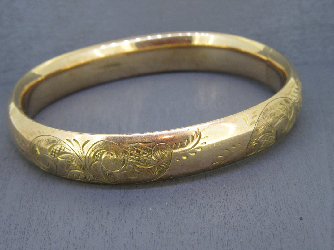 7 1/4 Vintage Gold Filled Bangle Bracelet Etsy UK