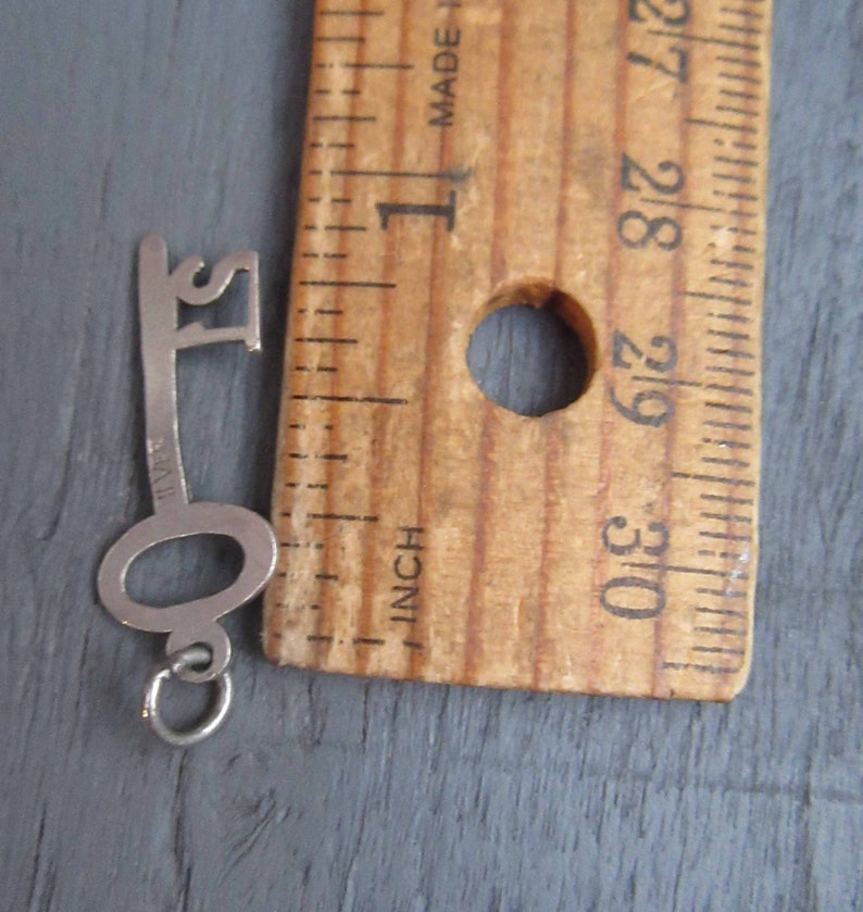 Lucky 21 Pendant Sterling Silver 21 Key Charm 21st Birthday Charm for Charm Bracelets Vintage Number 21 Charm with Skeleton Key