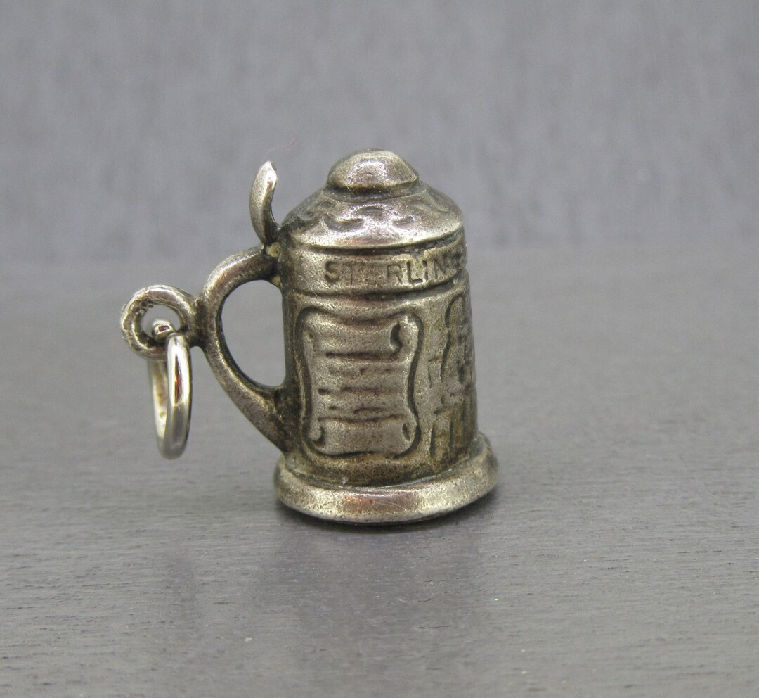 Sterling Silver Beer Stein Charm Beer Mug Charm Vintage Etsy