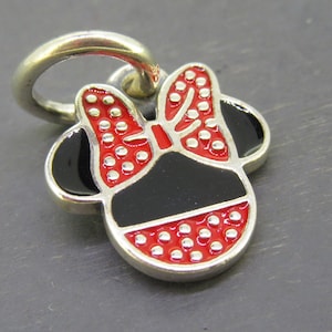 Autêntico Esmalte Pandora Prata Esterlina Dangle Disney Minnie Mouse Charm Bead S925 ALE, 791460ENMX
