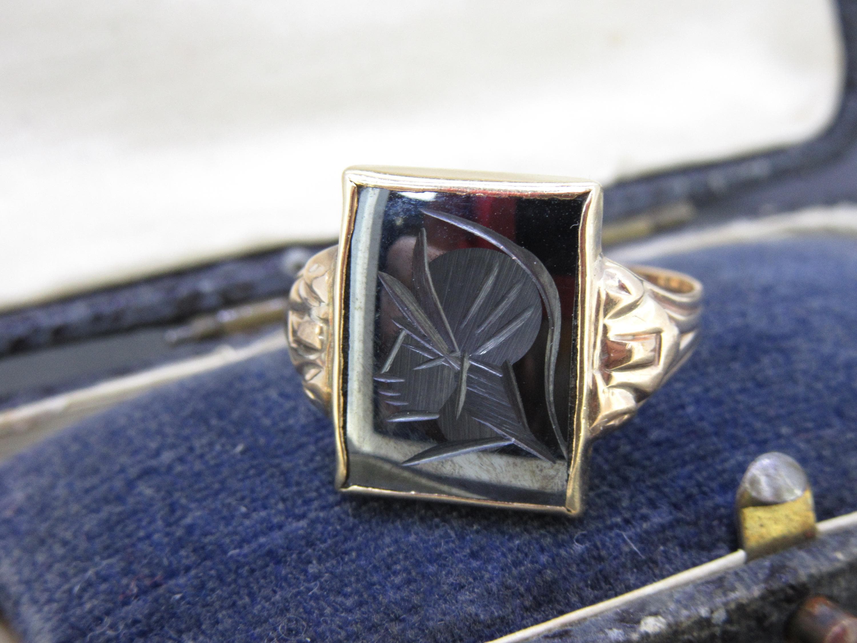 Hematite Cameo Ring - Etsy