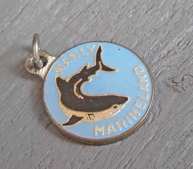 Australia Manly Sea Life Sanctuary Souvenir in Manly Vintage Manly Marineland Enamel Charm Shark Charm New South Wales