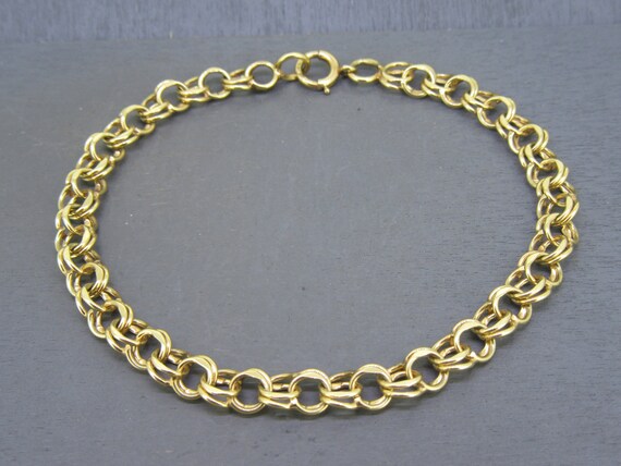 14k gold double 2024 link charm bracelet