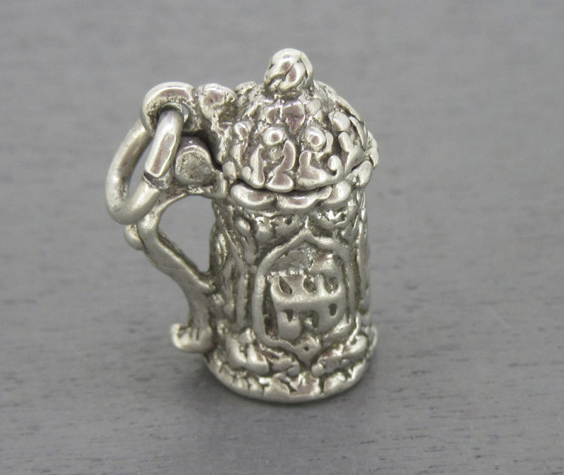 Opening Sterling Silver Beer Stein Charm Beer Mug Charm Etsy