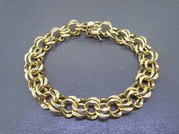 7 1/4" Vintage Gold Filled Elco Charm Bracelet - image 2