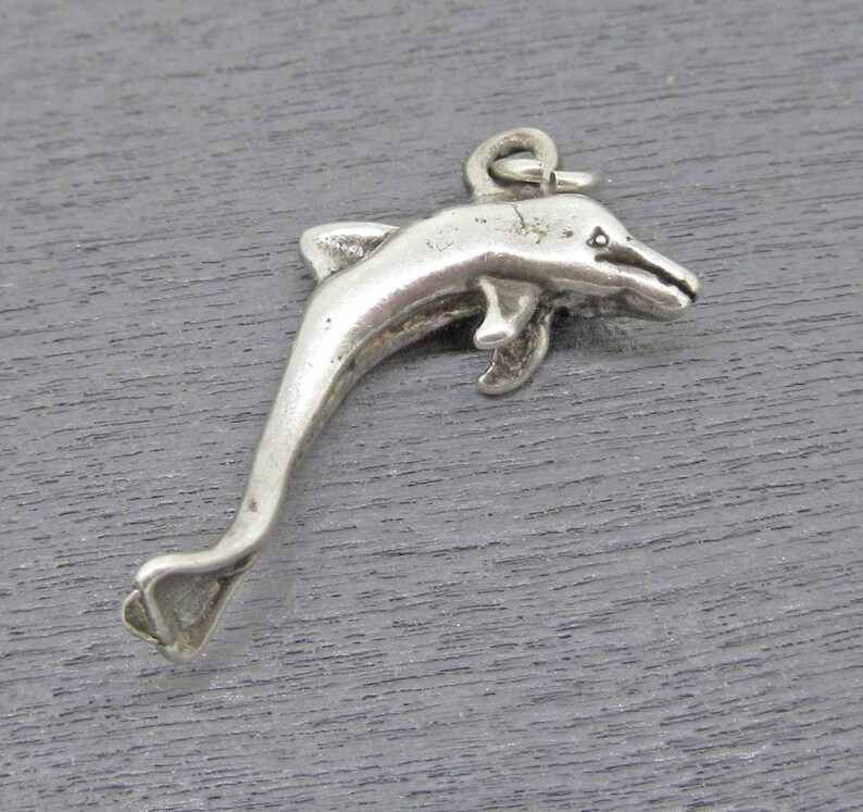 Nautical Charm Vintage Charm for Charm Bracelets Ocean Charm Sterling Silver Dolphin Charm