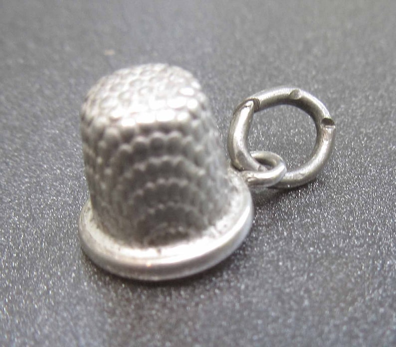 Sterling Silver Thimble Charm Sewing Charm Vintage Thimble Charm Tailor Charm Seamstress Charm