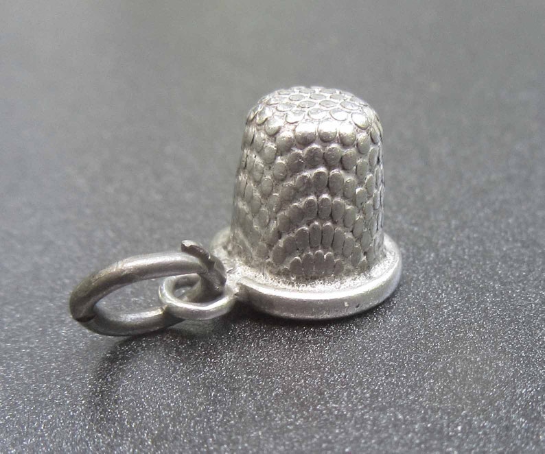 Sterling Silver Thimble Charm Sewing Charm Vintage Thimble Charm Tailor Charm Seamstress Charm