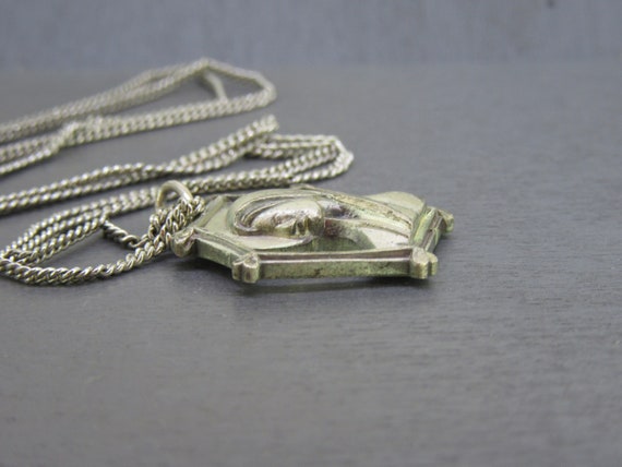 Vintage Sterling Silver Saint Mary Pendant Neckla… - image 5