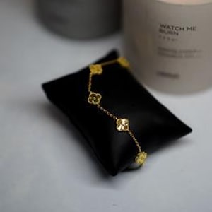 Bracelet Van Cleef pour femme en plaqué or 925 carats