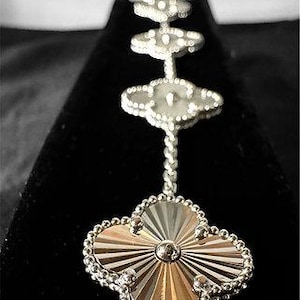 925 Sterling Silver Four Leaf Clover Model Elegant Women's Bracelet