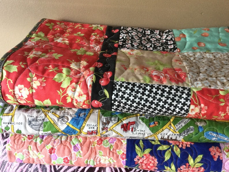 Sweet Cherry Farmgirl Baby Quilt 40x 40 Blanket Etsy