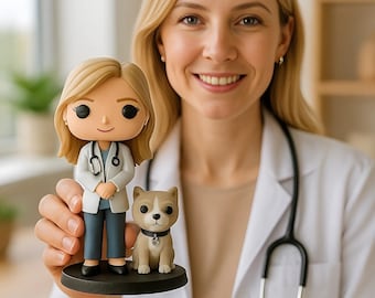 Custom Doctor Pop Figurine – Handmade Figure from Your Photo, Hand-Painted 3D Gift for Medical Graduations & Appreciation