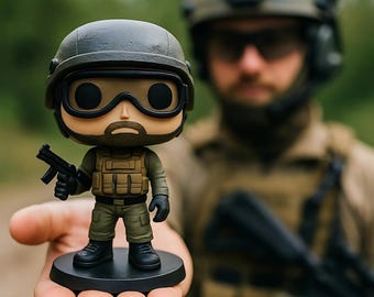 Custom Airsoft Figurine, Personalized 3D Operator, Unique Gift for Airsoft Players, Personalized Military Gift