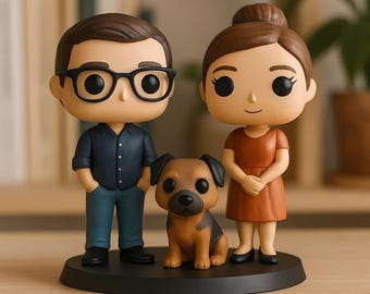 Custom Family Figurine – Personalized 3D Sculpture, Heartfelt Gift for Parents