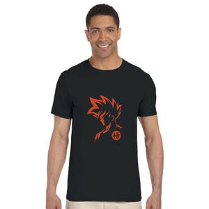 Camiseta personalizada de Goku - Camiseta de anime Dragon Ball Z con silueta de Saiyan para hombre, mujer y niños, regalo DBZ, corte unisex.