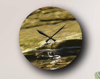 Stone Creek Wall Clock - Serene Acrylic Home Decor - Natural Outdoors Gift - Perfect Addition to Any Room - Acrylic Wall Clock