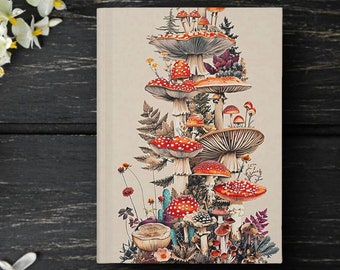 Enchanting Mushroom Hardcover Journal - Lined Pages for Writing & Note-Taking - Charming Personal Diary Gift