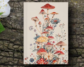 Mushroom Lovers Notebook - Unique Hardcover Journal with Lined Paper for Writing, Thoughtful Gift for Writers & Dreamers