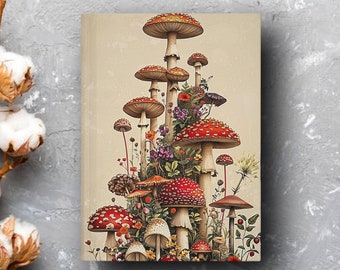 Mushroom Hardcover Journal - Charming Notebook and Stylish Personal Diary - Hardcover Notebook - Daily Log Book -Ideal Gift for Herbalists