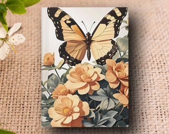 Butterfly Floral Hardcover Journal - Spring Themed Notebook - Lined Pages for Writing & Note-Taking - Charming Personal Diary Gift