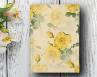Sunshine Floral Hardcover Diary - Lined Journal for Creative Writing, Note-Taking, Thoughtful Gift for Diary Keepers
