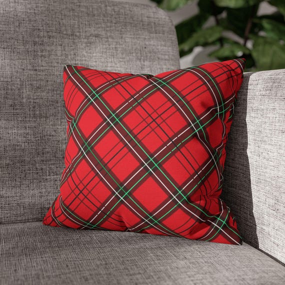 Christmas Pillows Country Plaid Throw Pillows Red, Green White