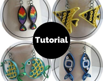 Fish Earrings DIY Tutorial for Paper Quilled Jewelry PDF