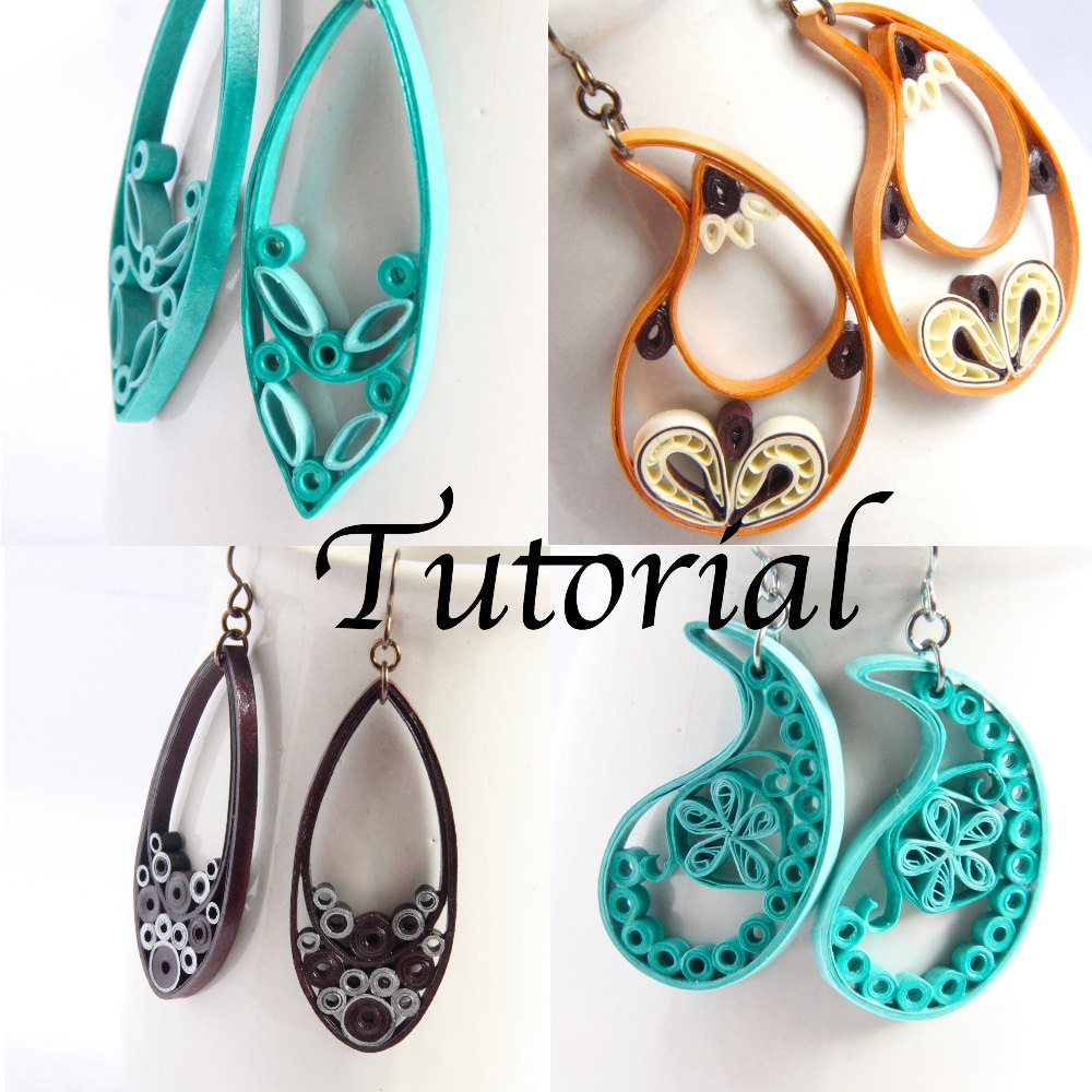 Tutorial for Paper Quilled Jewelry PDF Paisley and Teardrop Etsy France
