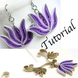 Tutorial quilling su carta per gioielli PDF Matrimonio fai da te con design di fiori di loto e cornice di loto