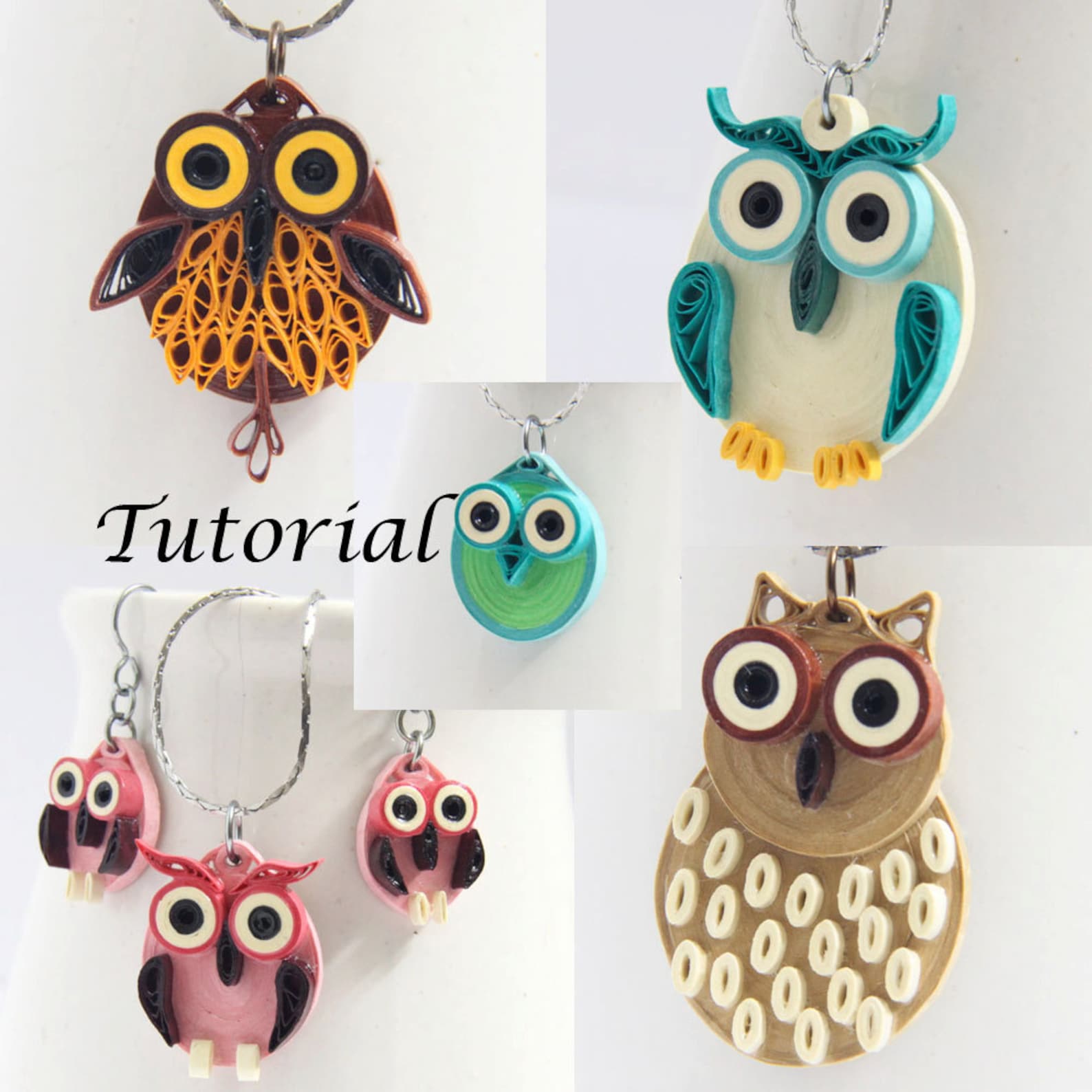 Owl Earrings DIY Tutorial for Paper Quilled Jewelry PDF Owl Earrings