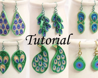 Tutorial for Paper Quilled Peacock Earrings PDF  - Peacock inspired eco friendly jewelry