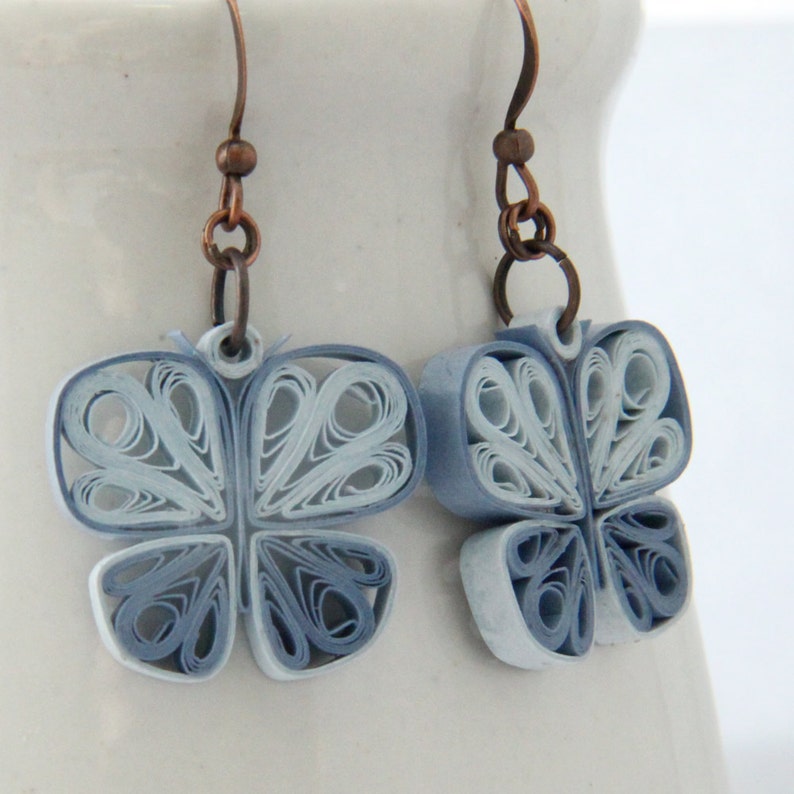Little Blue Butterflies Earrings Paper Quilled Handmade Etsy
