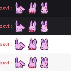 3 Cute Pink Bunny Emotes For Twitch, Discord And YouTube