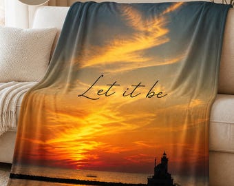 Manta Let It Be, Manta Sunset, Manta aconchegante para saúde mental, Presente de autocuidado