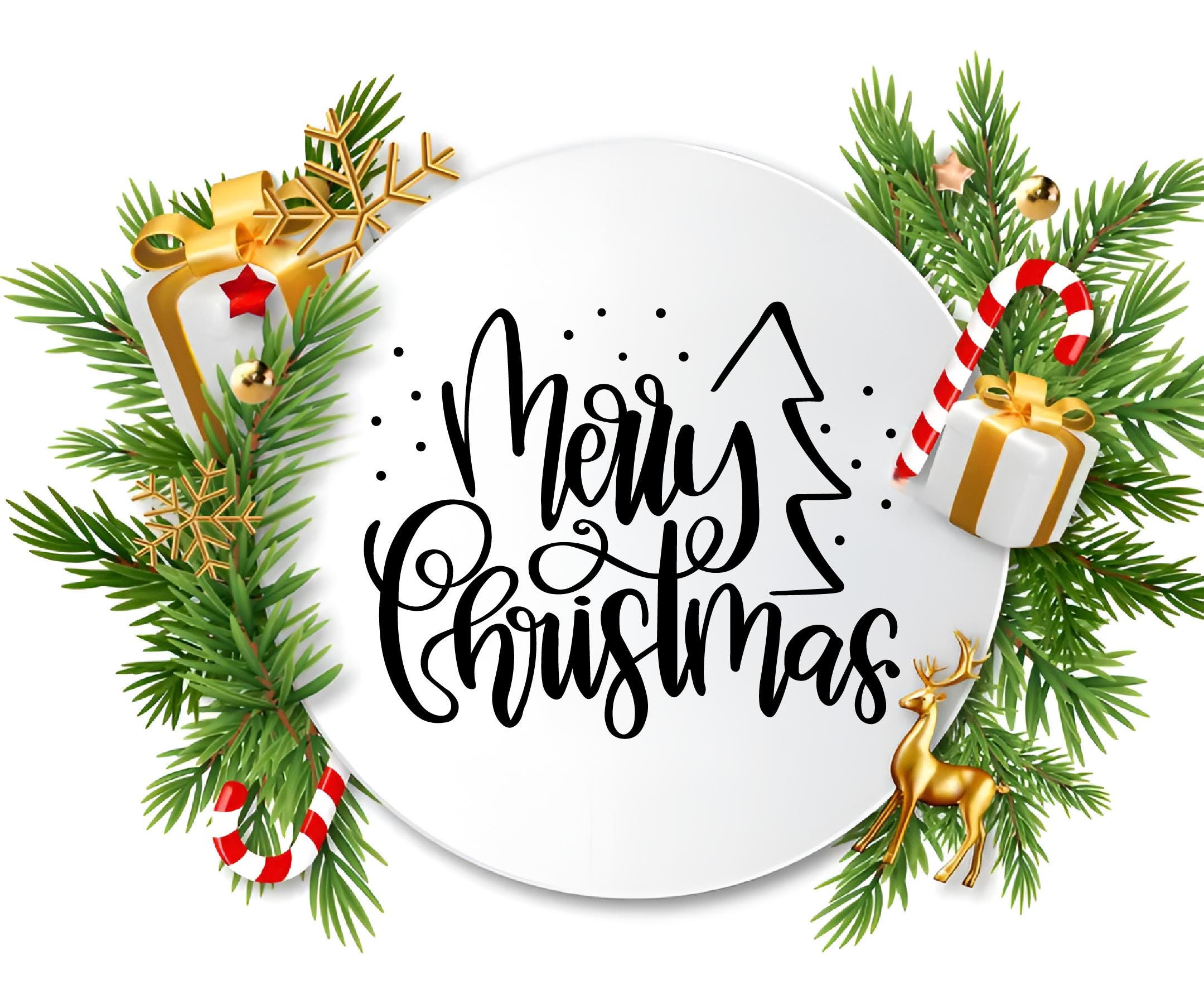 Merry Christmas Text SVG Bundle, Holiday Fonts Clipart (digital ...