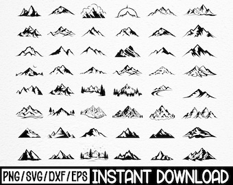 Mountains SVG Bundle, Cut Files, Clipart (Digital Download)