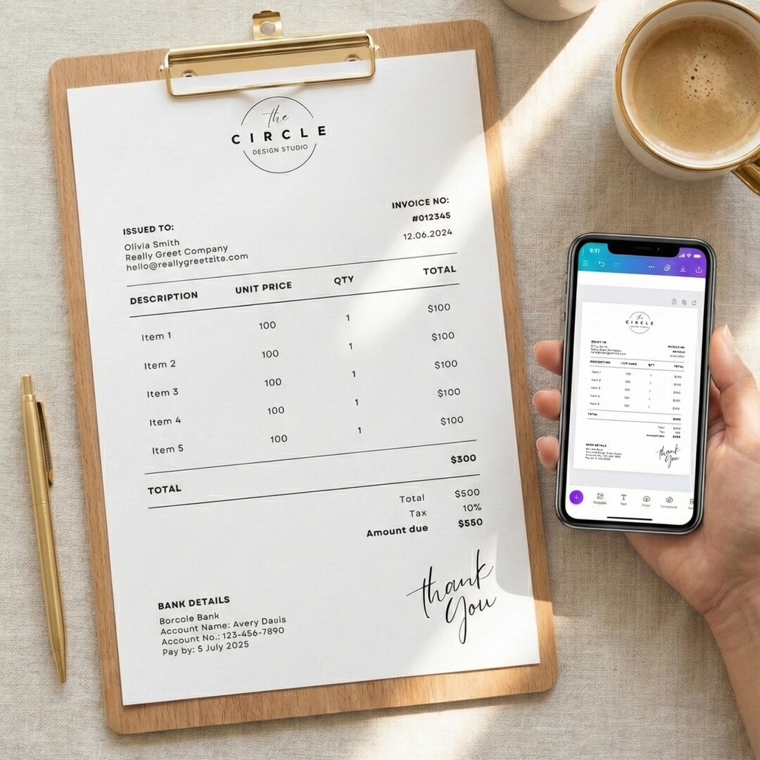 Custom Invoice Template | Easy Invoice Form | Personalized Sales ...