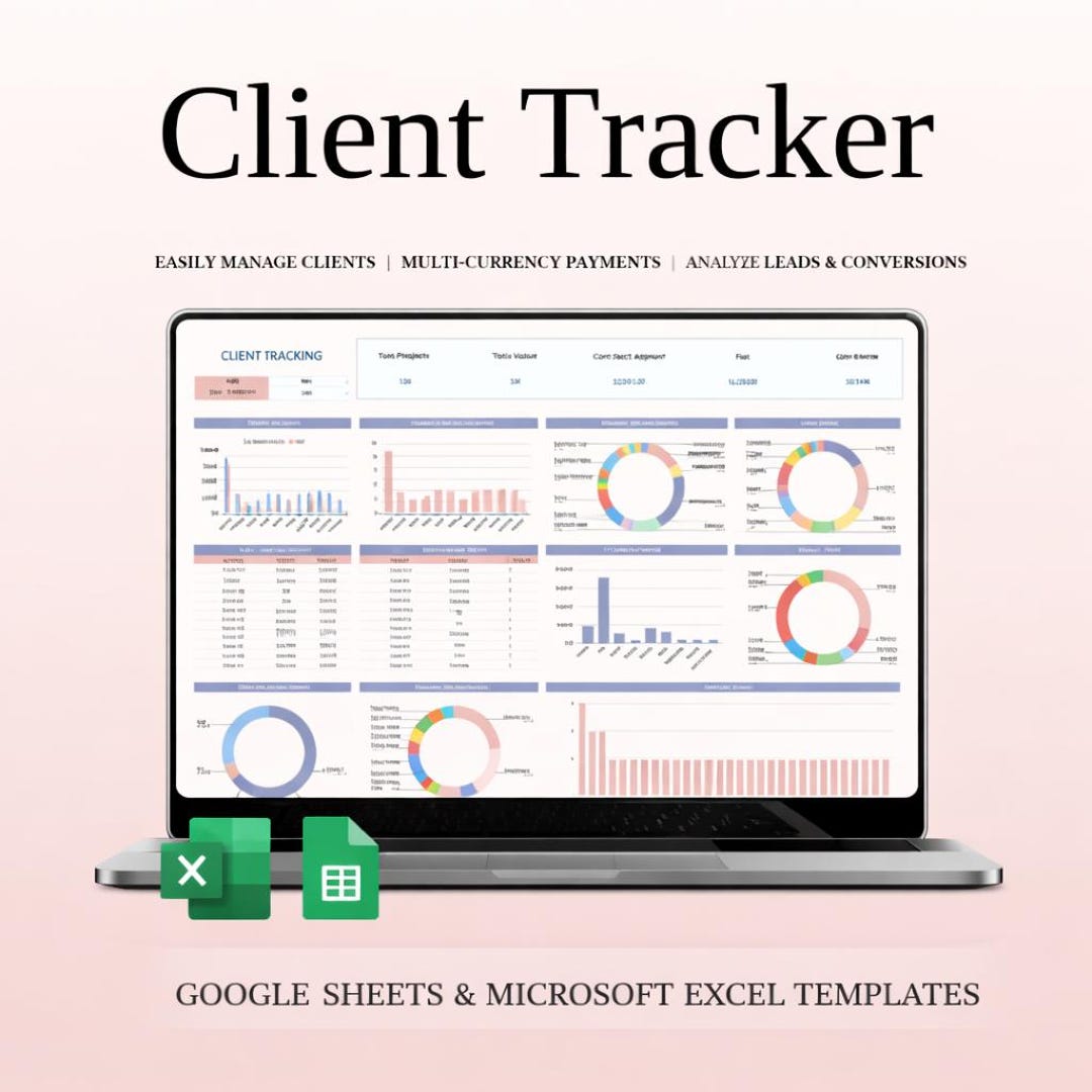 Client Database Spreadsheet Client Tracker Spreadsheet, CRM Tool, Lead & Project Management, Excel ...