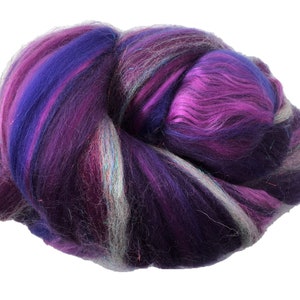 Shimmer Blackberry Merino Wool/Silk/Trilobal Mix for Needle Felting, Wet Felting & Spinning approx 45gm image 1