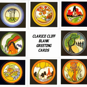 Set Of 9 Different Clarice Cliff Greeting Cards - These Cards Are Blank For Your Own Message - Hong Kong - View #3