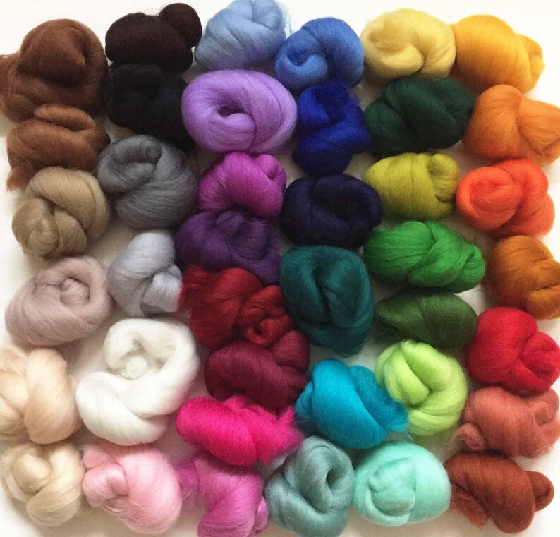 Healifty Merino Wol Vilten Set - 40 Kleuren, 5g Per Kleur | Zachte Wolvezel Voor Naaldvilten