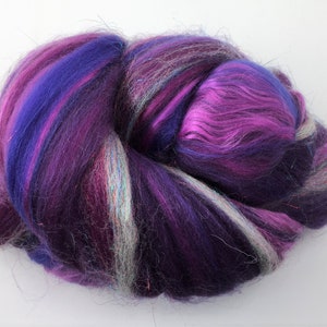 Shimmer Blackberry Merino Wool/Silk/Trilobal Mix for Needle Felting, Wet Felting & Spinning approx 45gm image 5