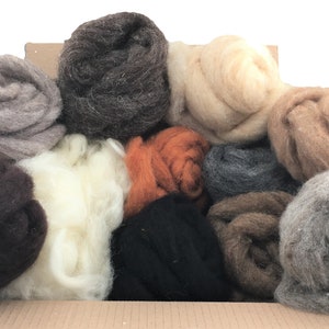 Corriedale felting wools in 10 Animal colours + Core Wool -  Perfect for 3D Needle Felting - 240 gms total