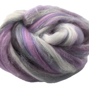 Shimmer Pastel Lilac Merino Wool/Silk/Trilobal Mix for Needle Felting, Wet Felting & Spinning approx 45gm image 2