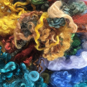 Hand Dyed Curly Wool Locks - 30 gms pack - Varied Colours